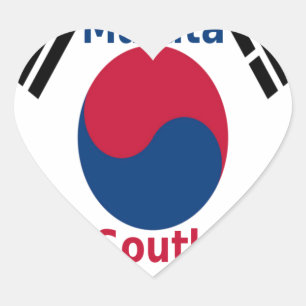 Südkorea Nationalflagge: Koreanische Taegeukgi Pri Herz-Aufkleber