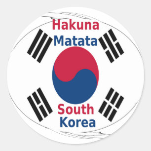 Südkorea Nationalflagge: Koreanische Taegeukgi Pri Runder Aufkleber