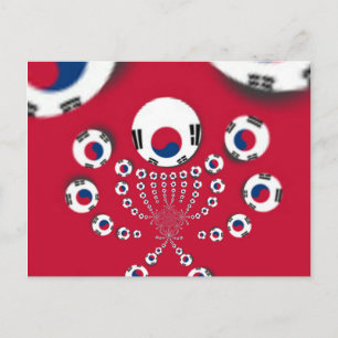 Südkorea Nationalflagge: Koreanischer Taegeukgi-St Postkarte