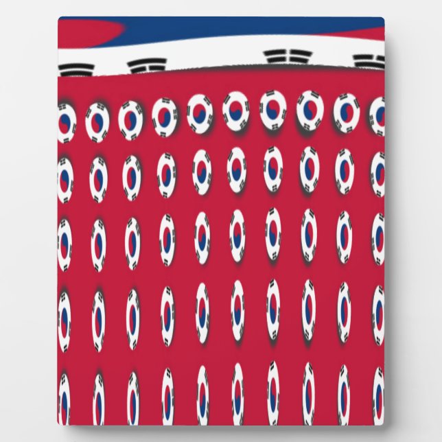 Südkorea Polka Dot Flag Art Design: Eine rote Basi Fotoplatte (Vorderseite)