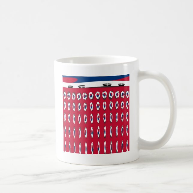 Südkorea Polka Dot Flag Art Design: Eine rote Basi Kaffeetasse (Rechts)
