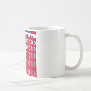 Südkorea Polka Dot Flag Art Design: Eine rote Basi Kaffeetasse
