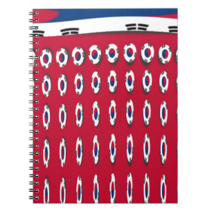Südkorea Polka Dot Flag Art Design: Eine rote Basi Notizblock