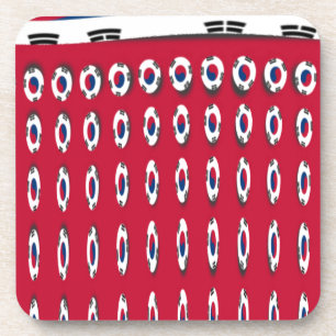Südkorea Polka Dot Flag Art Design: Eine rote Basi Untersetzer