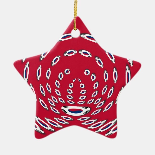 Südkorea Polka Dot Flagge Keramik Ornament (Vorne)