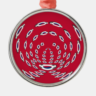 Südkorea Polka Dot Flagge Silbernes Ornament