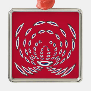 Südkorea Polka Dot Flagge Silbernes Ornament