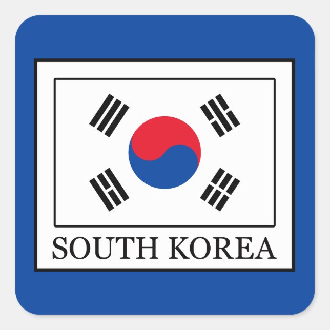 Südkorea Quadratischer Aufkleber (Vorderseite)