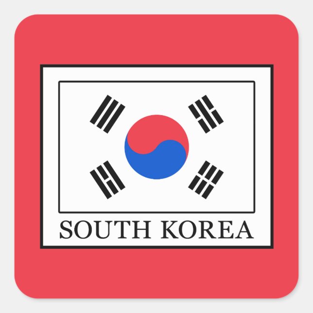 Südkorea Quadratischer Aufkleber (Vorderseite)