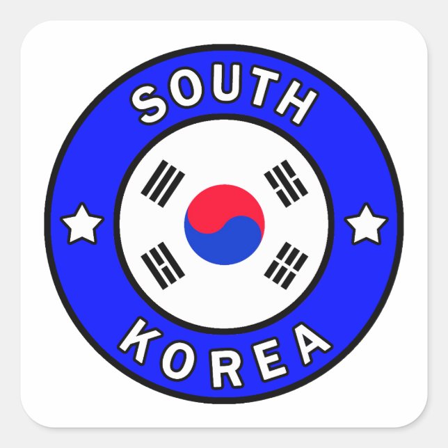 Südkorea Quadratischer Aufkleber (Vorderseite)