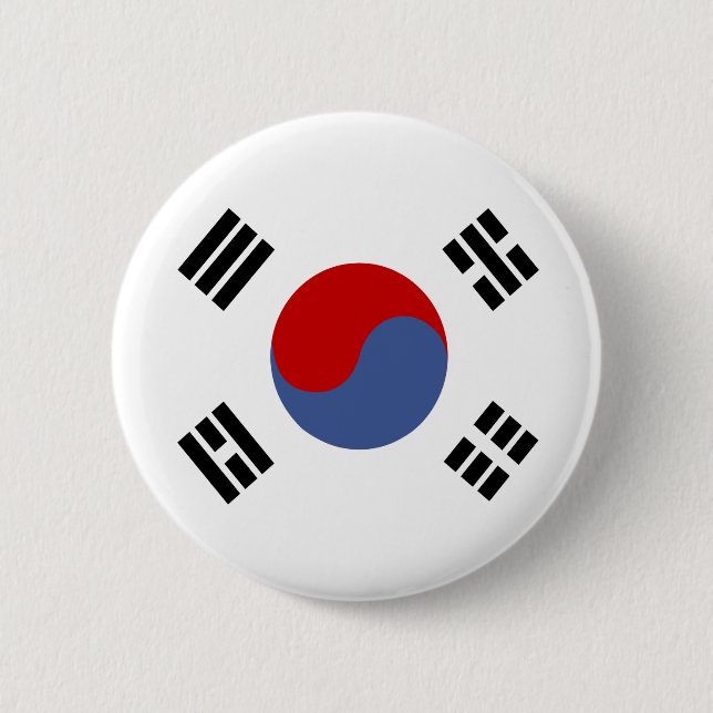 Südkorea-Qualitäts-Flagge Button (Vorderseite)