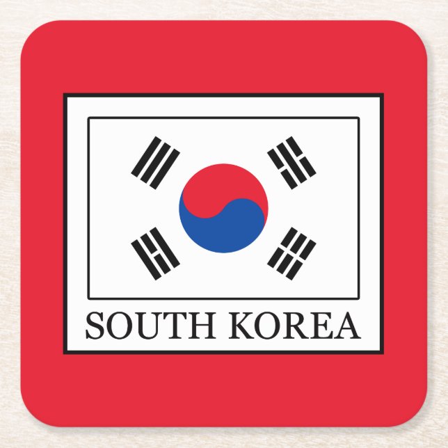 Südkorea Rechteckiger Pappuntersetzer (Vorderseite)