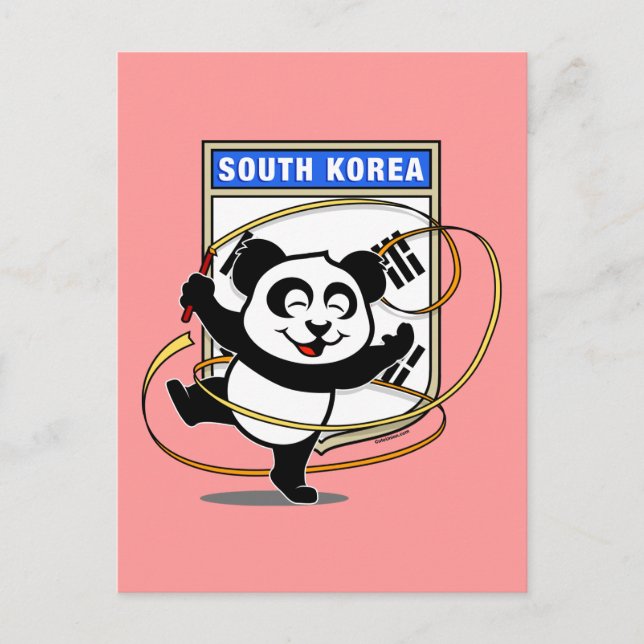 Südkorea Rhythmische Gymnastik Panda Postkarte (Vorderseite)