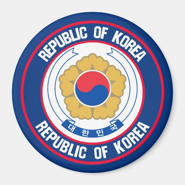 Südkorea-Runde Magnet (Vorne)