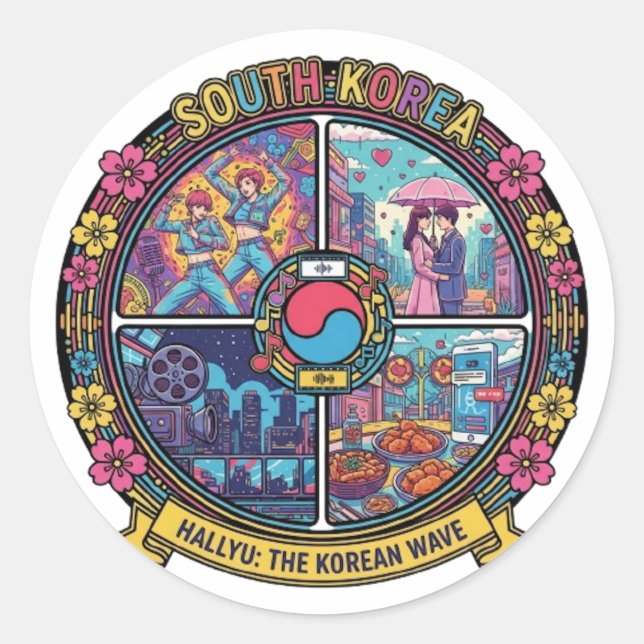 SÜDKOREA RUNDER AUFKLEBER (Vorderseite)