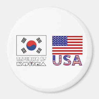 Südkorea und die USA-Flaggen Magnet