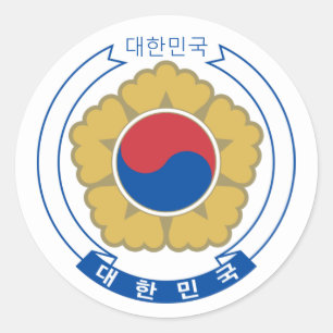 Südkorea und Koreanische Wappen, Flagge/Reise Runder Aufkleber