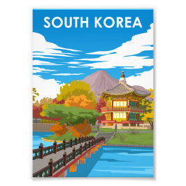 Südkorea Vintages Kleinst-Retro-Reiseplakat Fotodruck