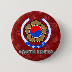 Südkorea-Wappen Button