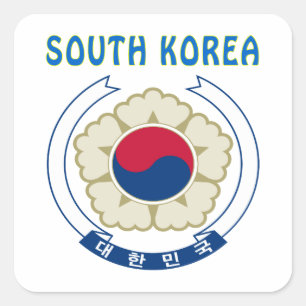 SÜDkorea-Wappen Quadratischer Aufkleber