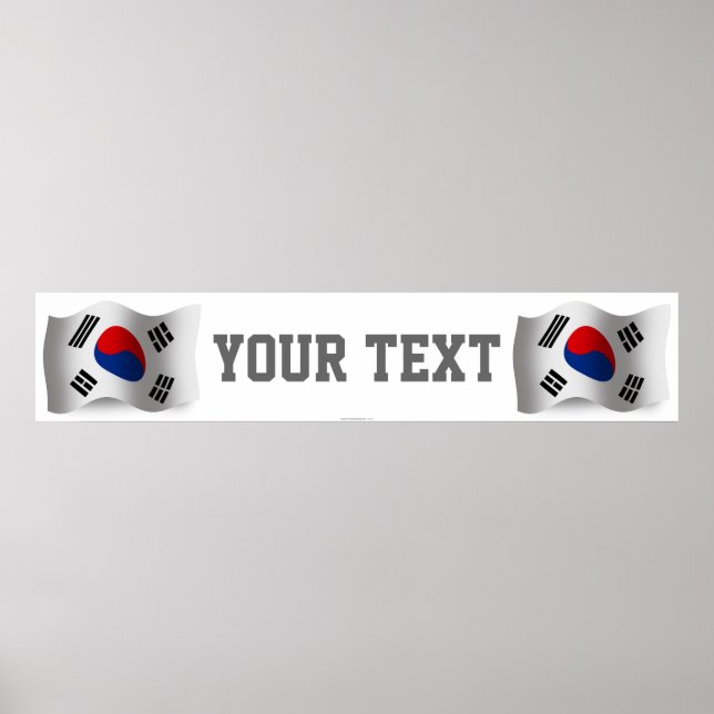 Südkorea Waving Flag Banner Poster (Vorne)