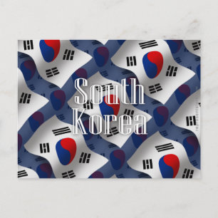 Südkorea Waving Flag Postkarte
