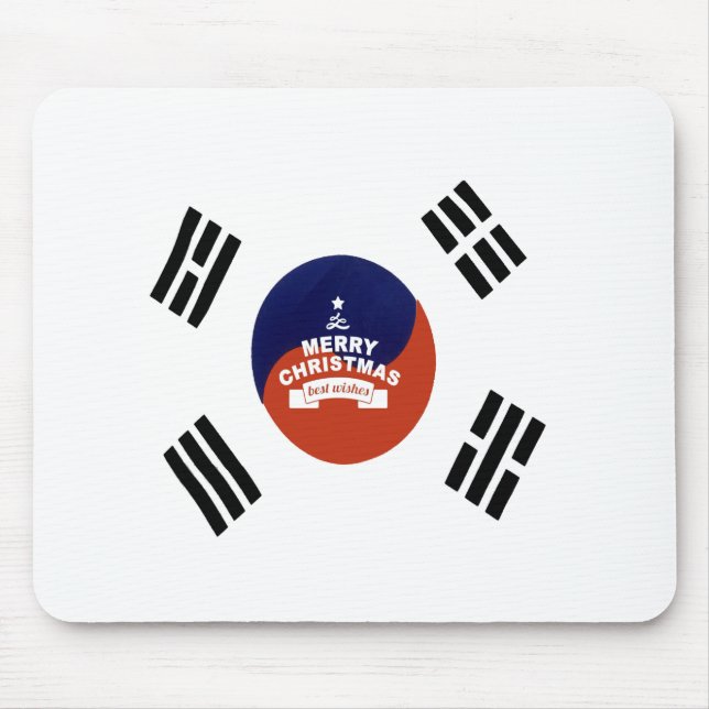 Südkorea Weihnachten im Flaggenstaat: Frohe Weihna Mousepad (Vorne)