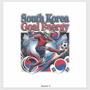 Südkorea Ziel Energie Skelett Stürmer Nationen B Aufkleber