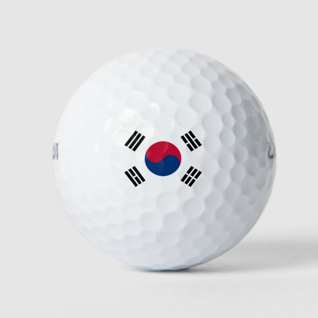 Südkoreaflagge Golfball (Vorderseite)