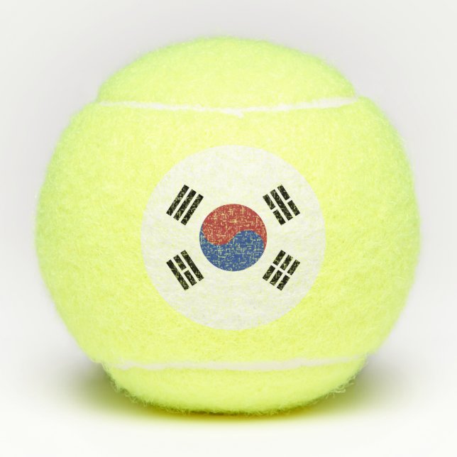 Südkoreaflagge Tennisbälle (Vorderseite)