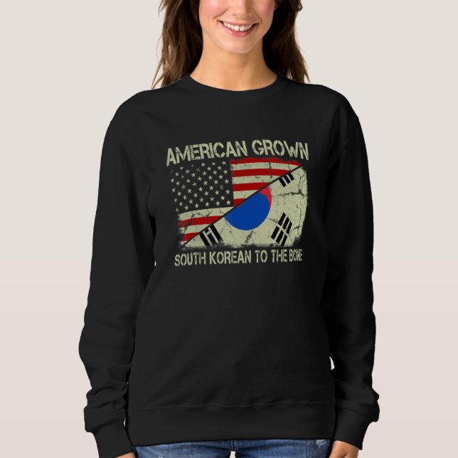 Südkoreanisch mit amerikanischem Ground bis Südkor Sweatshirt (Vorderseite)