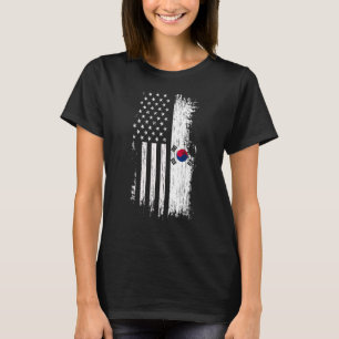 Südkoreanische amerikanische Flagge T-Shirt - Kore