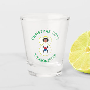 Südkoreanische Engel-Weihnachtsflagge personalisie Schnapsglas