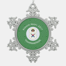 Südkoreanische Engel-Weihnachtsflagge personalisie
