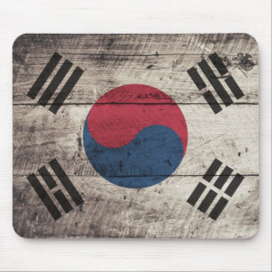Südkoreanische Fahne aus alten Holz Mousepad