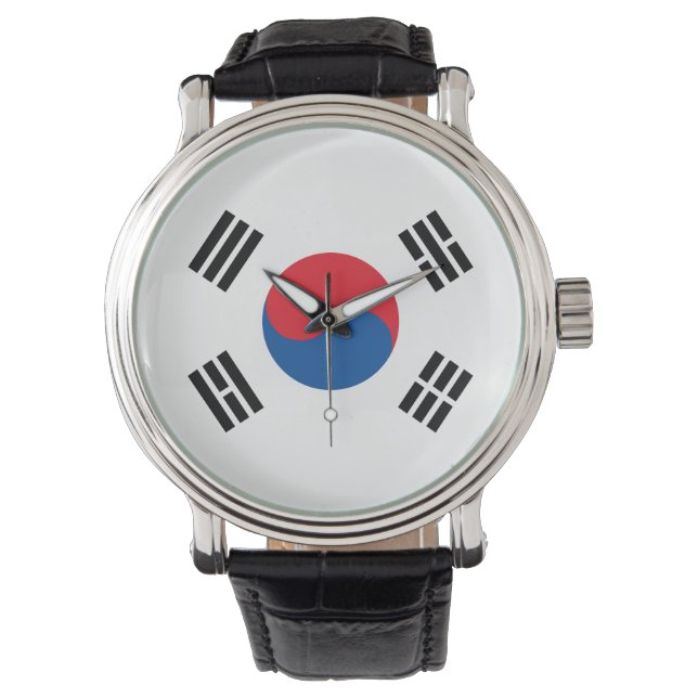 Südkoreanische Flagge Armbanduhr (Vorderseite)