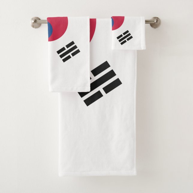Südkoreanische Flagge Badhandtuch Set (Insitu)