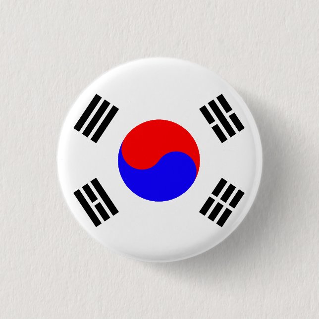 Südkoreanische Flagge Button (Vorderseite)