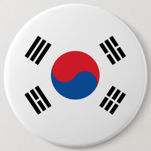 Südkoreanische Flagge Button