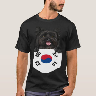 Südkoreanische Flagge Cairn Terrier Dog in Pocket T-Shirt