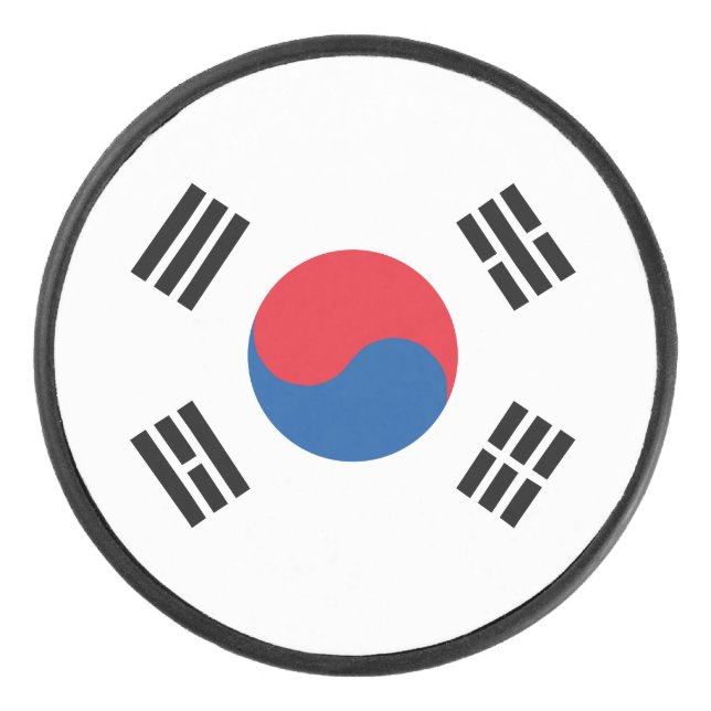 Südkoreanische Flagge Eishockey Puck (Vorderseite)