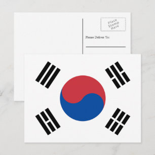 Südkoreanische Flagge, Flagge Südkoreas Postkarte