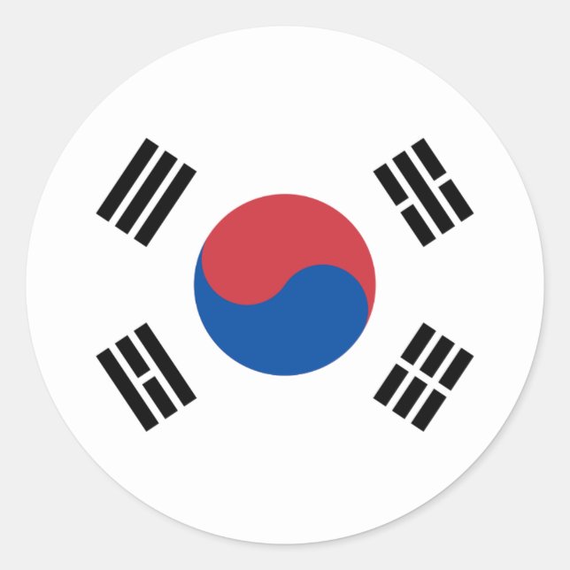 Südkoreanische Flagge, Flagge Südkoreas Runder Aufkleber (Vorderseite)