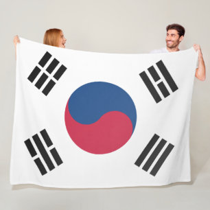 Südkoreanische Flagge Fleecedecke