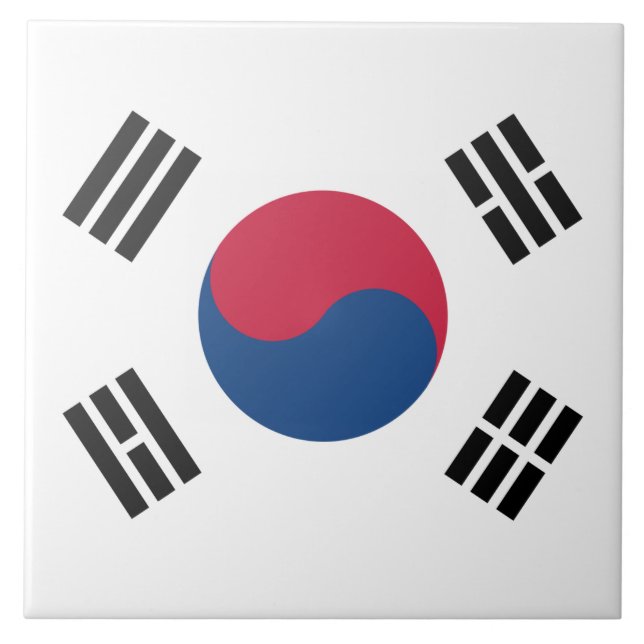 Südkoreanische Flagge Fliese (Vorderseite)