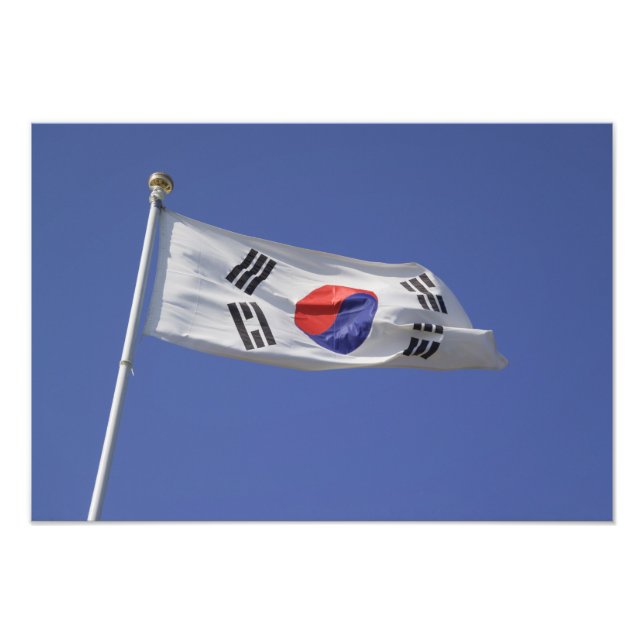 Südkoreanische Flagge Fotodruck (Vorne)