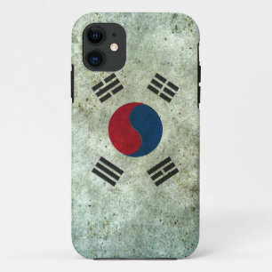 Südkoreanische Flagge gealterter Stahleffekt Case-Mate iPhone Hülle