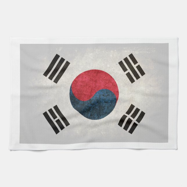 Südkoreanische Flagge; Geschirrtuch (Horizontal)