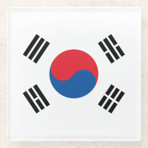 Südkoreanische Flagge Glasuntersetzer