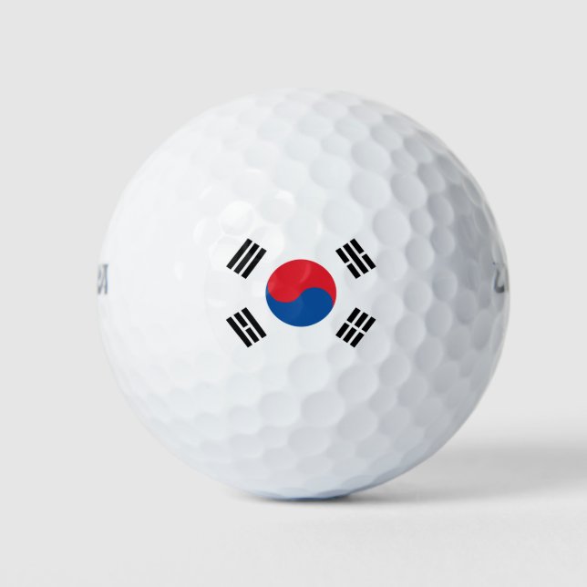 Südkoreanische Flagge Golfball (Vorderseite)